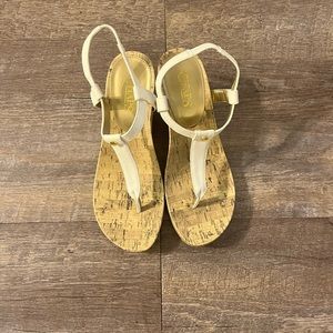 White Wedge Sandals by Chaps
